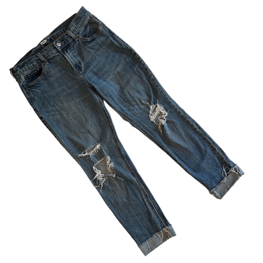 Old Navy Distressed Boyfriend Dark Indigo Size 4 Jean